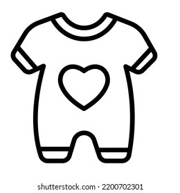 Baby cloth Bold Line Vector icon which can easily modify or edit

