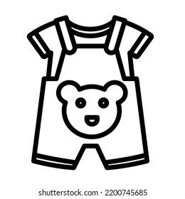 Baby cloth Bold Line Vector icon which can easily modify or edit

