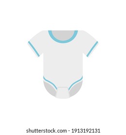 Baby cloth flat design isolated ,grey color with blue lines isolated