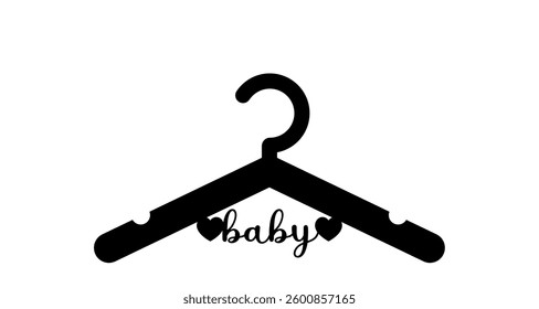 Baby Cloth Hanger  Vector Illustration, Laser cut template for cutting