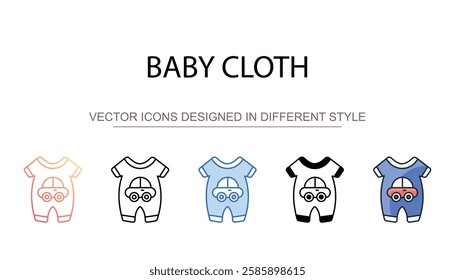 Baby Cloth icon design with white background stock illustration