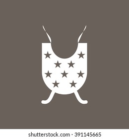 Baby Cloth Icon on Dark Gray Color. Eps-10.