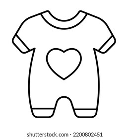 Baby cloth Line Vector Icon easily modified

