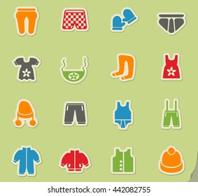 baby clothe web icons for user interface design