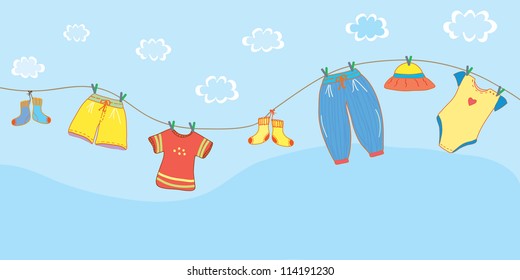 1,227 Baby clothes hanging card design Images, Stock Photos & Vectors ...