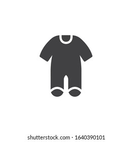 Baby clothes bodysuit vector icon. Jumpsuit romper filled flat sign for mobile concept and web design. Infant Romper glyph icon. Symbol, logo illustration. Vector graphics