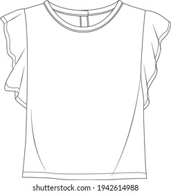 Baby clothes design template flat sketch. Baby blouses