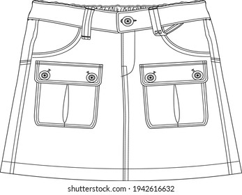 Baby clothes design template flat sketch