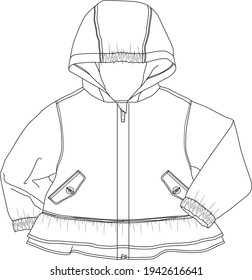 Baby clothes design template flat sketch