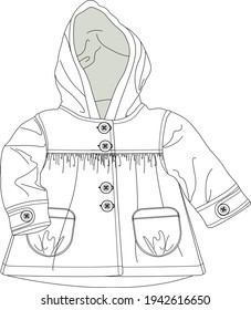 Designvorlage für Babybekleidung, flach