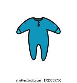 baby clothes doodle icon, vector illustration