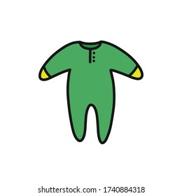 baby clothes doodle icon, vector illustration