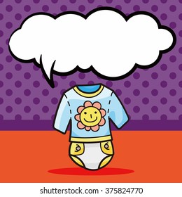 baby clothes doodle, speech bubble