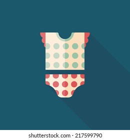baby clothes flat icon with long shadow,EPS 10