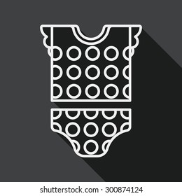 baby clothes flat icon with long shadow, EPS 10, line icon