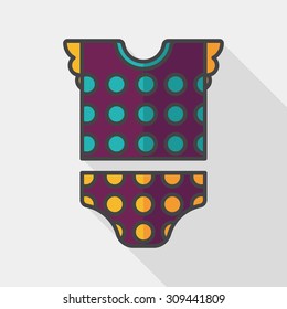 baby clothes flat icon with long shadow,EPS 10