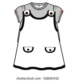baby clothes flat sketch template isolated 