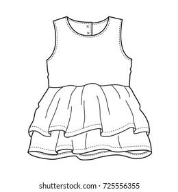 kids dress sketch