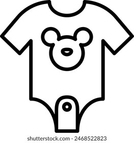 Baby clothes hygiene icon with black outline style. baby, clothes, infant, newborn, child, cute, fashion. Vector Illustration