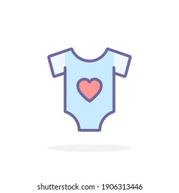 Baby clothes icon in filled outline style. For your design, logo. Vector illustration.