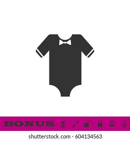 Baby clothes icon flat. Black pictogram on white background. Vector illustration symbol and bonus button