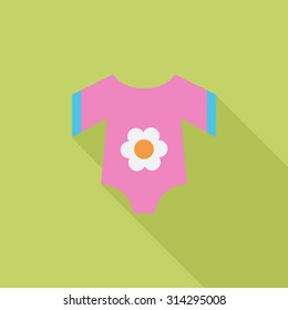 Baby clothes icon. Flat vector related icon with long shadow for web and mobile applications. It can be used as - logo, pictogram, icon, infographic element. Vector Illustration.