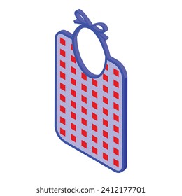 Icono de ropa de bebé vector isométrico. Sala de desayunos. Accesorios de ropa
