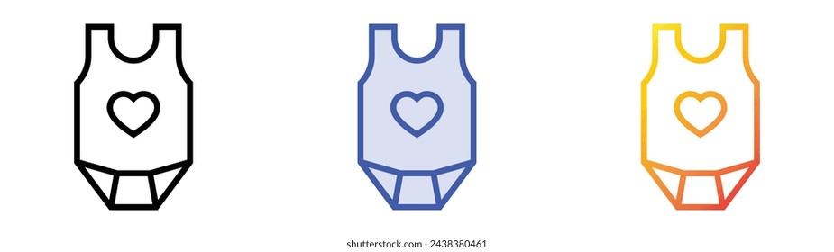 baby clothes icon. Linear, Blue Fill and Gradient Style Design Isolated On White Background