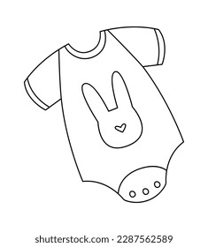 Baby clothes line icon art Cute suit, sliders. Vector illustration