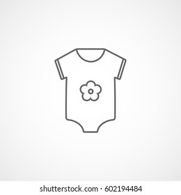 Baby Clothes Line Icon On White Background