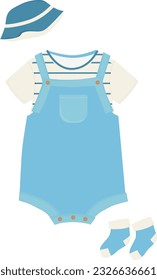 Ropa para bebés, ropa para niños, ropa para recién nacidos, ropa para niños, ropa para recién nacidos, ropa para niños, kit para niños, set para niños. Ilustración vectorial. 