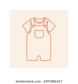 Baby clothes outline illustration, babywear illustration 