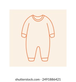 Baby clothes outline illustration, babywear illustration 