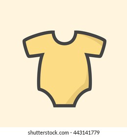 Baby clothes rompers  icon isolated illustration flat vector