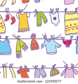 Baby clothes set seamless pattern - funny design