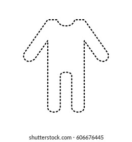 baby clothes sign. Vector. Black dashed icon on white background. Isolated.