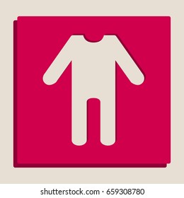 baby clothes sign. Vector. Grayscale version of Popart-style icon.