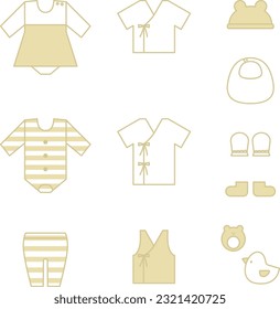 Baby clothes simple illustration material icon set