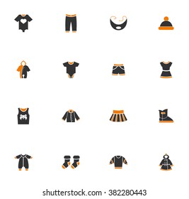 Baby clothes simply icons for web and user interfaces