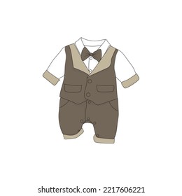 baby clothes suit in formal style with suit vector design for baby background template design