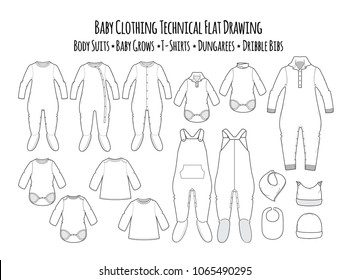 BABY CLOTHES TECHNICAL DRAWING
