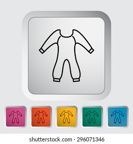 Baby clothes thin line flat vector related icon set for web and mobile applications. It can be used as - logo, pictogram, icon, infographic element. Vector Illustration. 