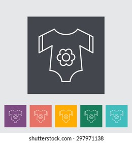 Baby clothes thin line flat vector related icon set for web and mobile applications. It can be used as - logo, pictogram, icon, infographic element. Vector Illustration. 