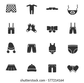 baby clothes vector icons for user interface design