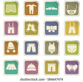 baby clothes vector icons for user interface design
