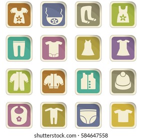 baby clothes vector icons for user interface design