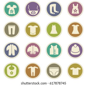 baby clothes vector icons for user interface design