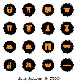 Baby clothes vector icons for web sites and user interface