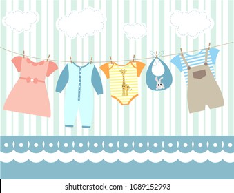  baby  clothes. Vector illustration