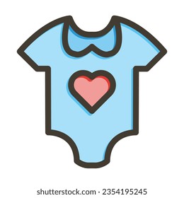 Baby Clothes Vector Thick Line Filled Colors Icon For Personal And Commercial Use.
